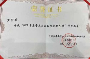 AG集团(中国区)官方网站集团CEO罗宁弟荣膺番禺区杰出产业人才奖